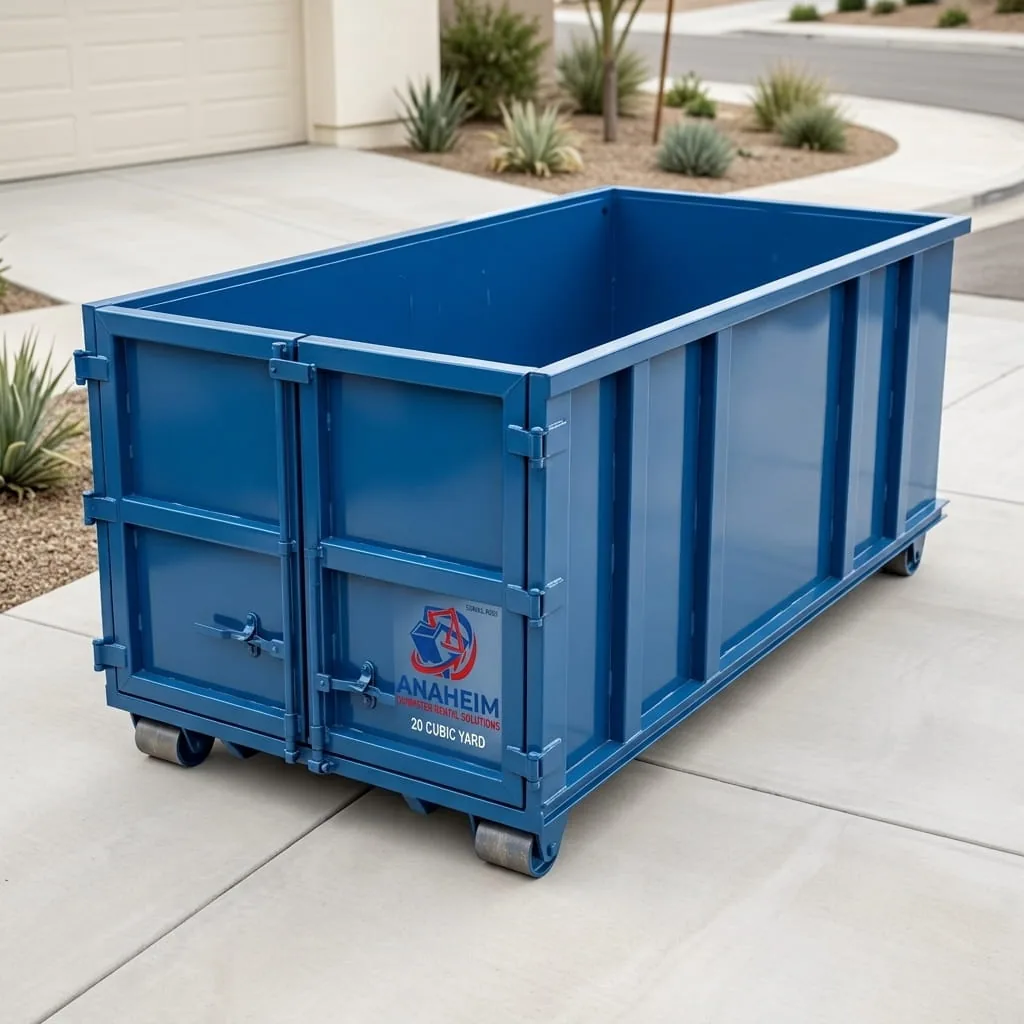 Commercial roll-off dumpster behind an Anaheim business