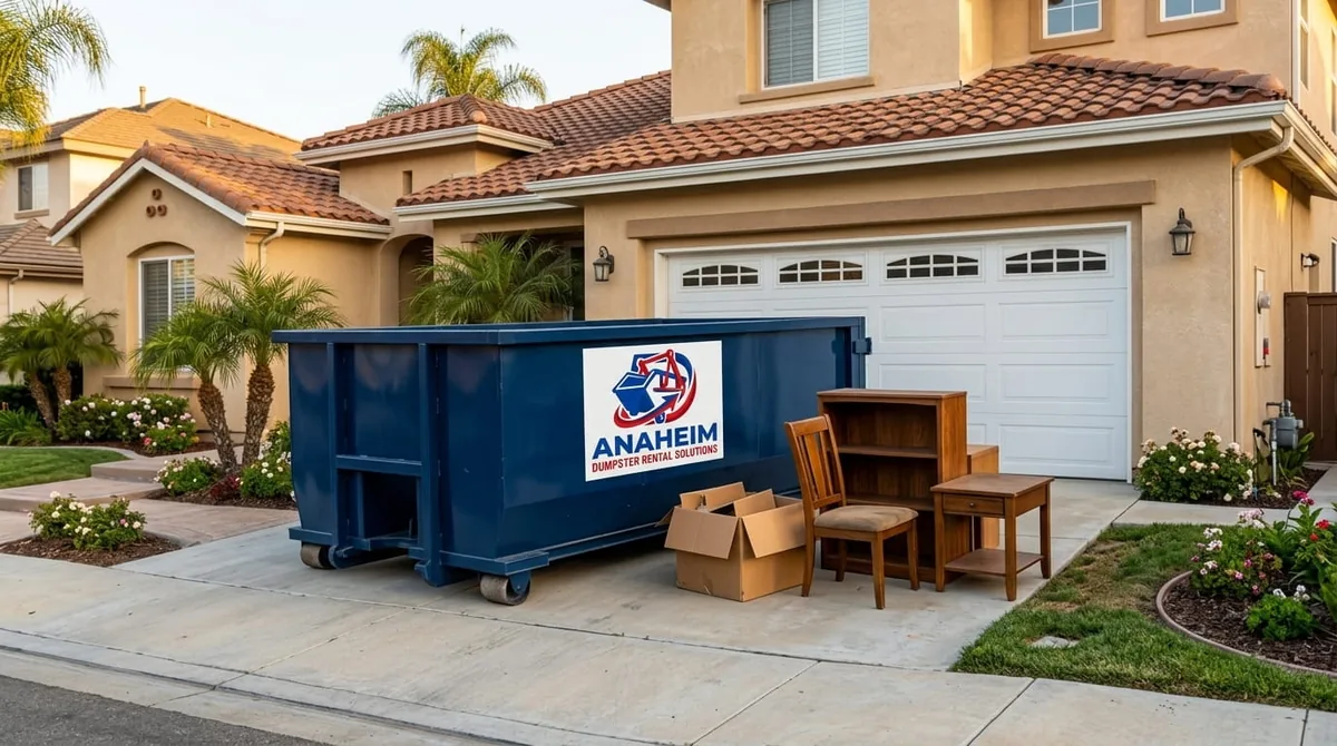 Row of roll-off dumpsters in different sizes
